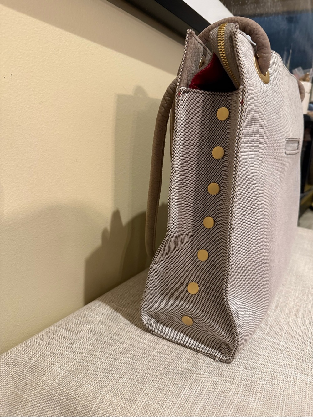 Hammitt Benjamin Professional Tote Bag | Canvas & Leather Studded Work Bag - Picture 5 of 11